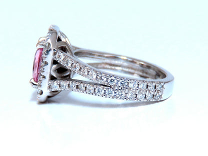 GIA Certified 1.14ct Natural Padparadscha Sapphire Diamonds Ring 14kt *v