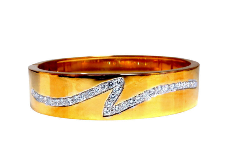 Natural Diamonds Lightning Initial N Z Bangle Bracelet 14kt *v