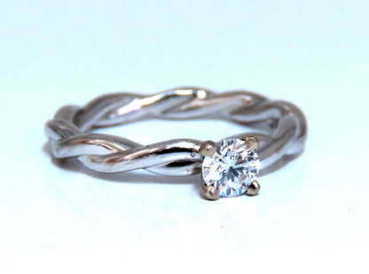 GIA certified .32ct Round Natural Diamond Ring 14kt Classic D/si1 Braid *v