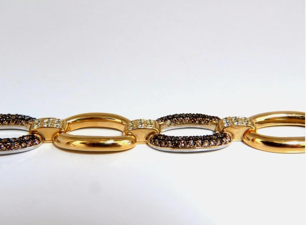 5.30ct natural fancy yellow & brown diamond link bracelet 14kt 12241 *v