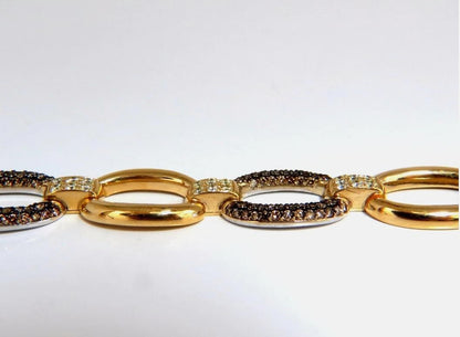 5.30ct natural fancy yellow & brown diamond link bracelet 14kt 12241 *v