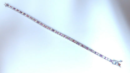 7.30ct natural Pink Sapphire diamond bracelet 14kt Tennis *v
