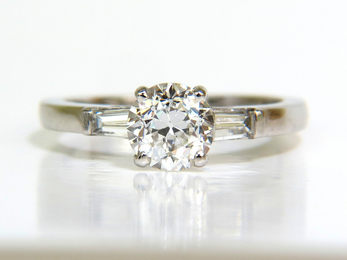 GIA CERTIFIED 1.01CT EUROPEAN CUT NATURAL DIAMOND RING F/VS2 PLATINUM *v