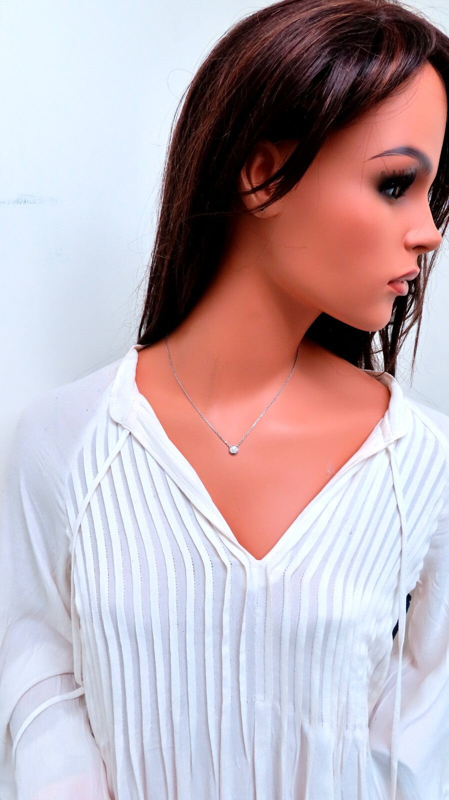 GIA Certified .42ct Diamond Solitaire Necklace G.Vs2 *v