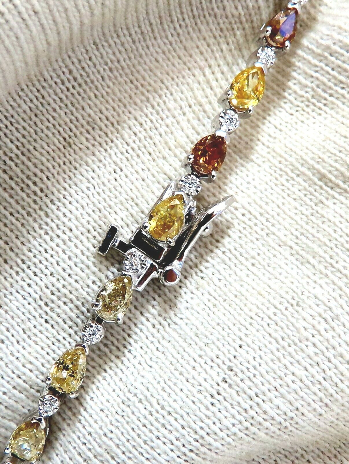 5.02ct Natural Fancy Multicolor Diamond Tennis Bracelet 14kt *v