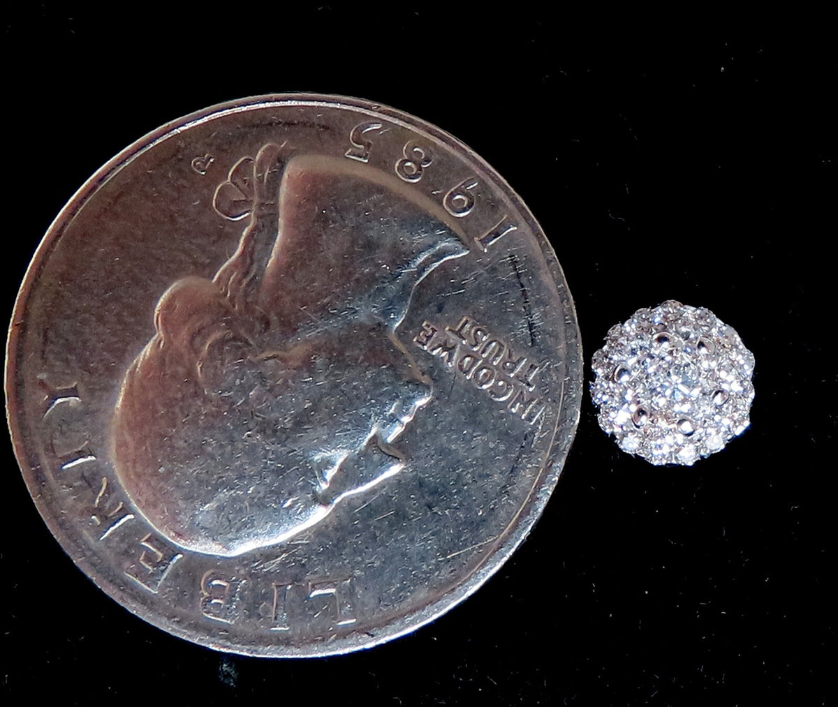 .70ct. natural round diamond cluster earrings 14 karat gold *v