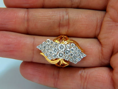 3.50ct Natural Diamonds Rounds Cocktail Prime Cluster ring 14kt**