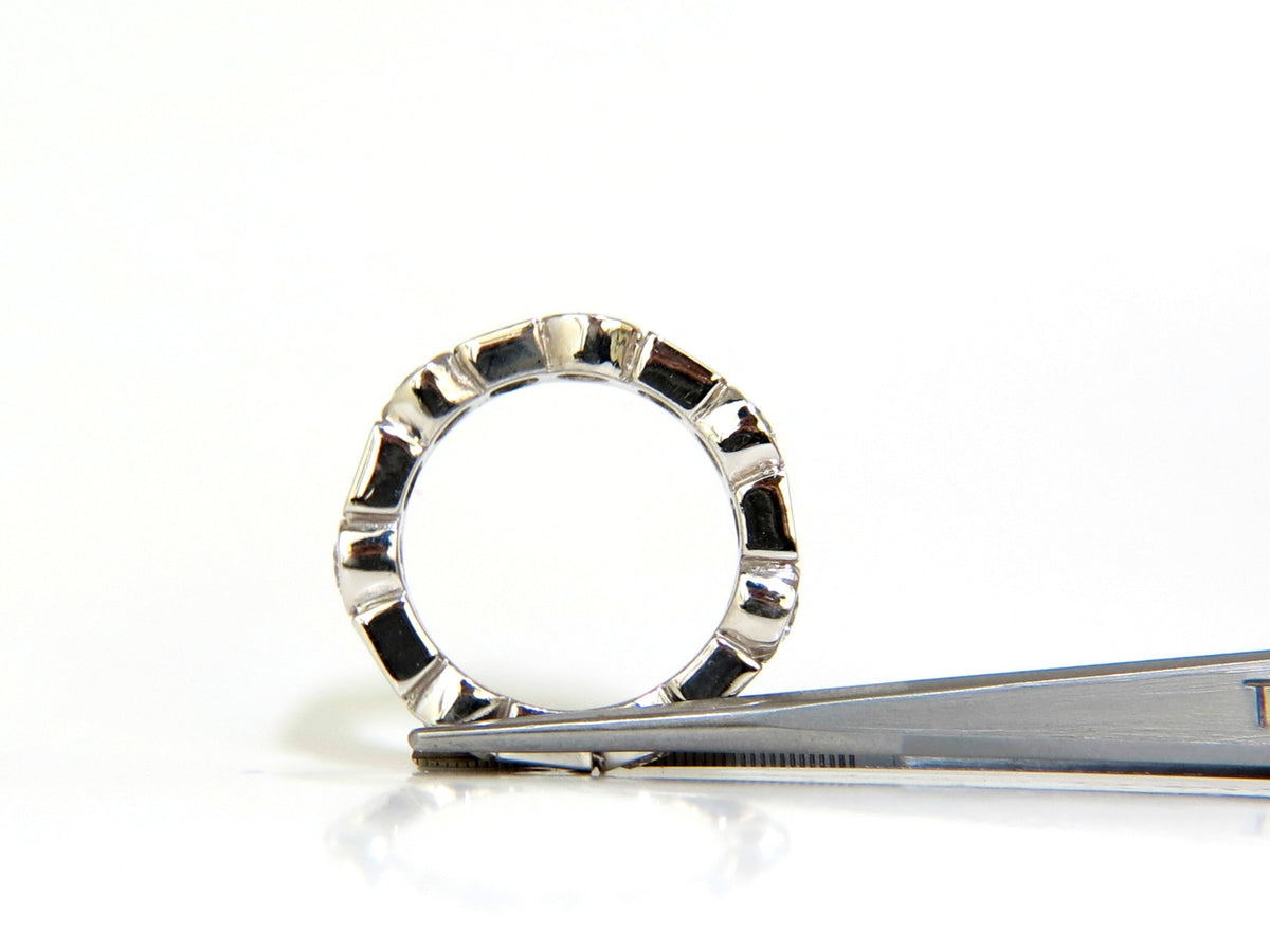 2.80CT NATURAL ROUNDS PRINCESS DIAMONDS ETERNITY BAND PLATINUM FLUSH DURABLE *v