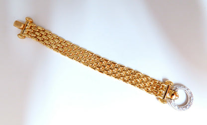.70ct Natural Round Diamonds Circle Toggle deco Bracelet 14kt Panther *v