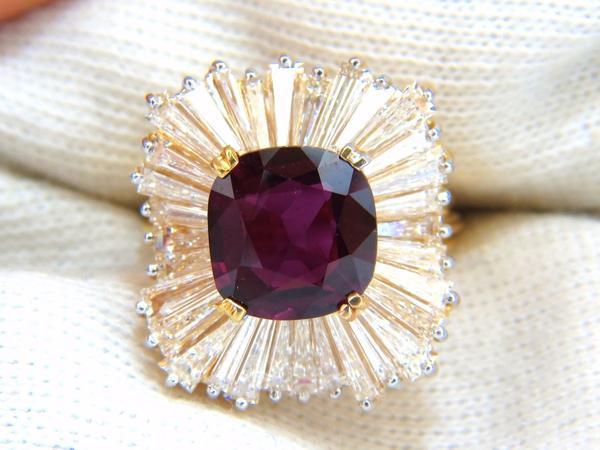 GIA Certified 5.08ct. Natural Ruby Diamonds ring 18kt Ballerina Prime *v