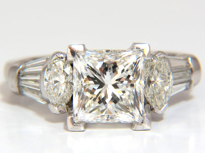GIA certified 4.77ct. princess cut diamonds ring G/Si-1 platinum classic *v