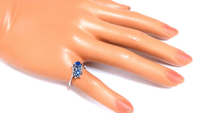 .50ct natural sapphire double cluster ring 14kt *v