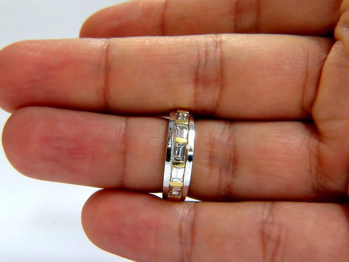 .86ct (5) natural baguette natural diamonds ring band 18kt *v