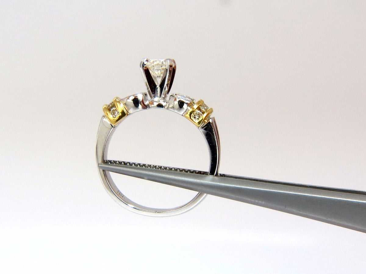 .75CT CLASSIC TRADITIONAL DIAMOND RING 14KT GOLDEN SHOULDERS *v