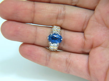 GIA 8.89CT NATURAL FINE SAPPHIRE DIAMOND RING CORNFLOWER CLASSIC 14KT *v