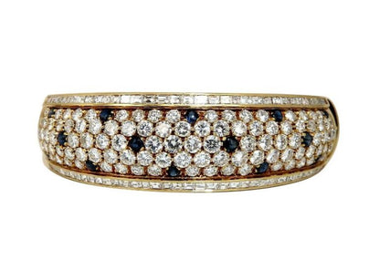 15.50ct. Natural Sapphire Diamonds Bangle Bracelet 18kt 12354 *v