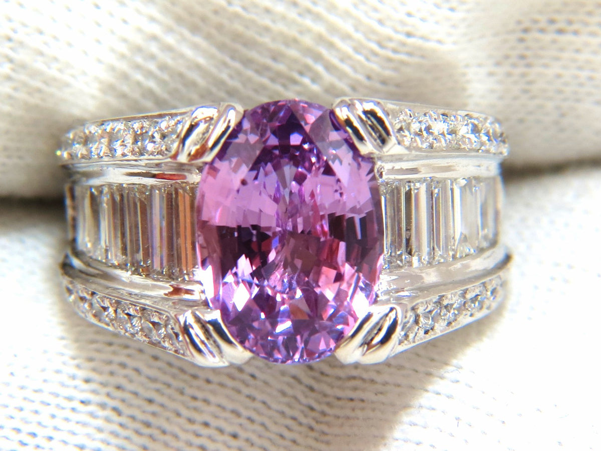 GIA 8.50ct natural no heat sapphire diamond ring 14kt. unheated purple pink *v