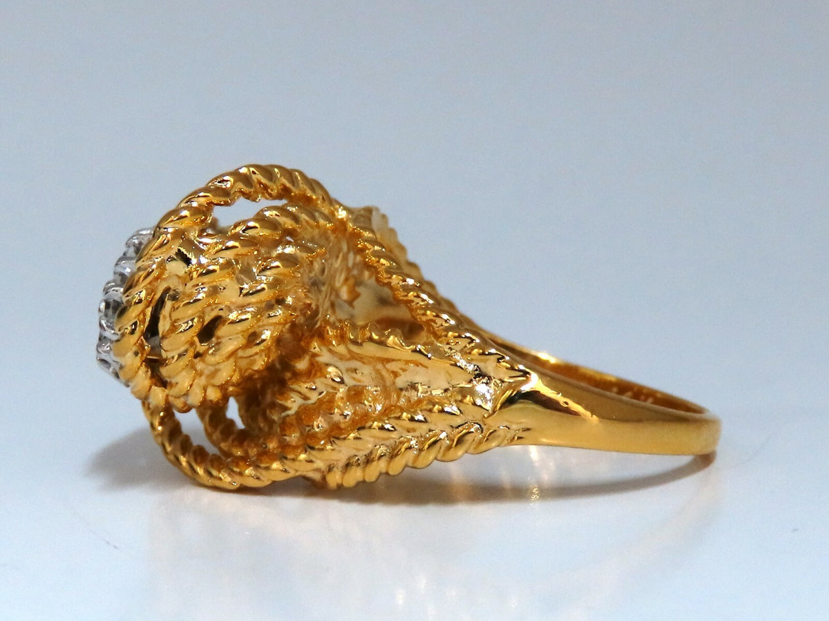 .35ct Natural Diamonds Rope Twist Wrap Cluster Ring 14kt Gold *v