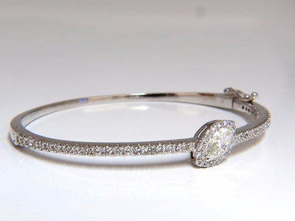 GIA Certified 1.84ct marquise diamond cluster halo bangle bracelet 14kt *v