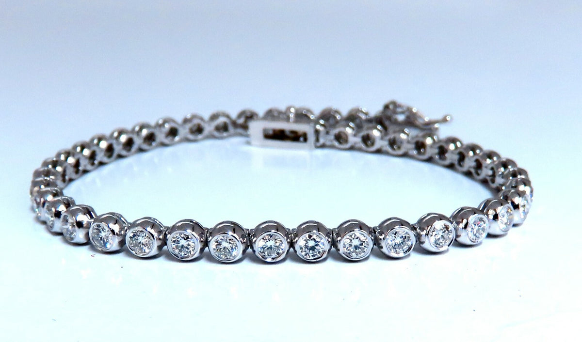 2.40ct Natural Diamonds Tennis Bracelet 14kt Gold Classic Bezel Mount *v