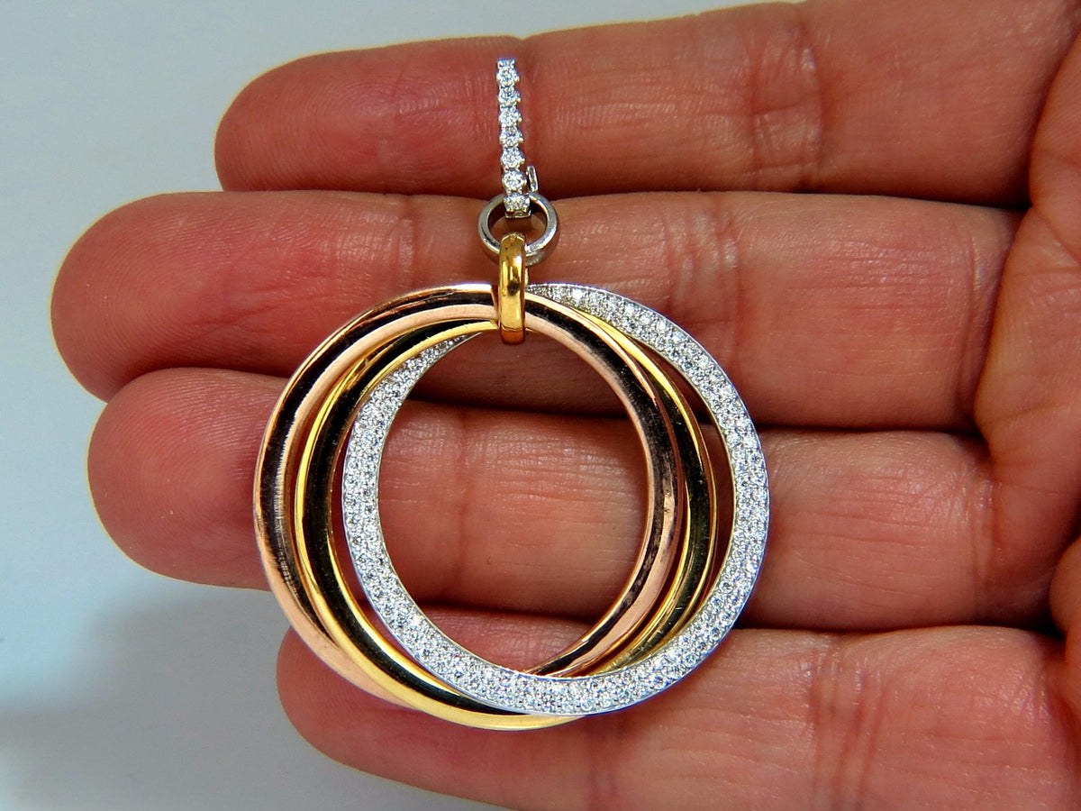 3.80ct natural diamonds rolling loop rings dangle earrings 14kt multi *v