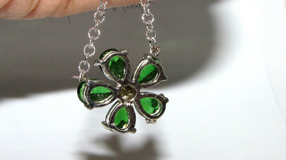 4.60CT NATURAL TSAVORITE YELLOW DIAMOND PENDANT *v