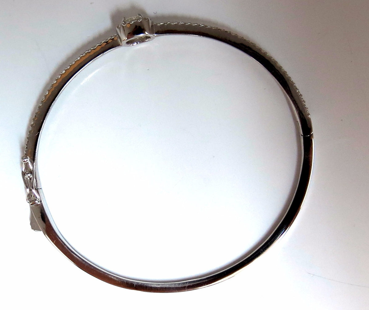 .95ct natural round diamond cluster halo bangle bracelet 14kt *v