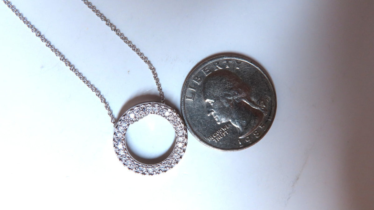 .35ct Natural Round Diamonds Circle Pendant Necklace 14kt *v