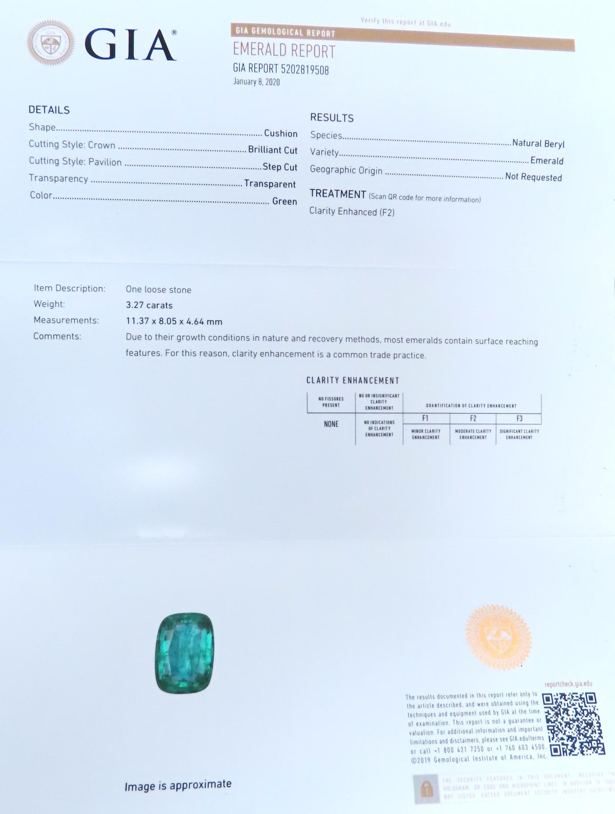 GIA 3.27ct Natural Emerald Cocktail Diamond Ring 14kt F2 12410 *v