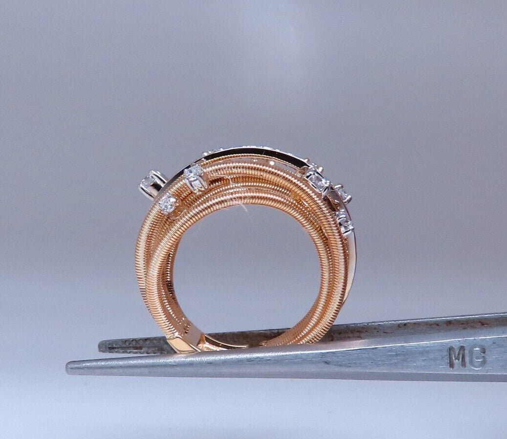 1.02ct Natural Diamonds On Coil Wire Wrap Ring 14kt Gold *v