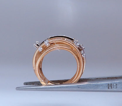 1.02ct Natural Diamonds On Coil Wire Wrap Ring 14kt Gold *v