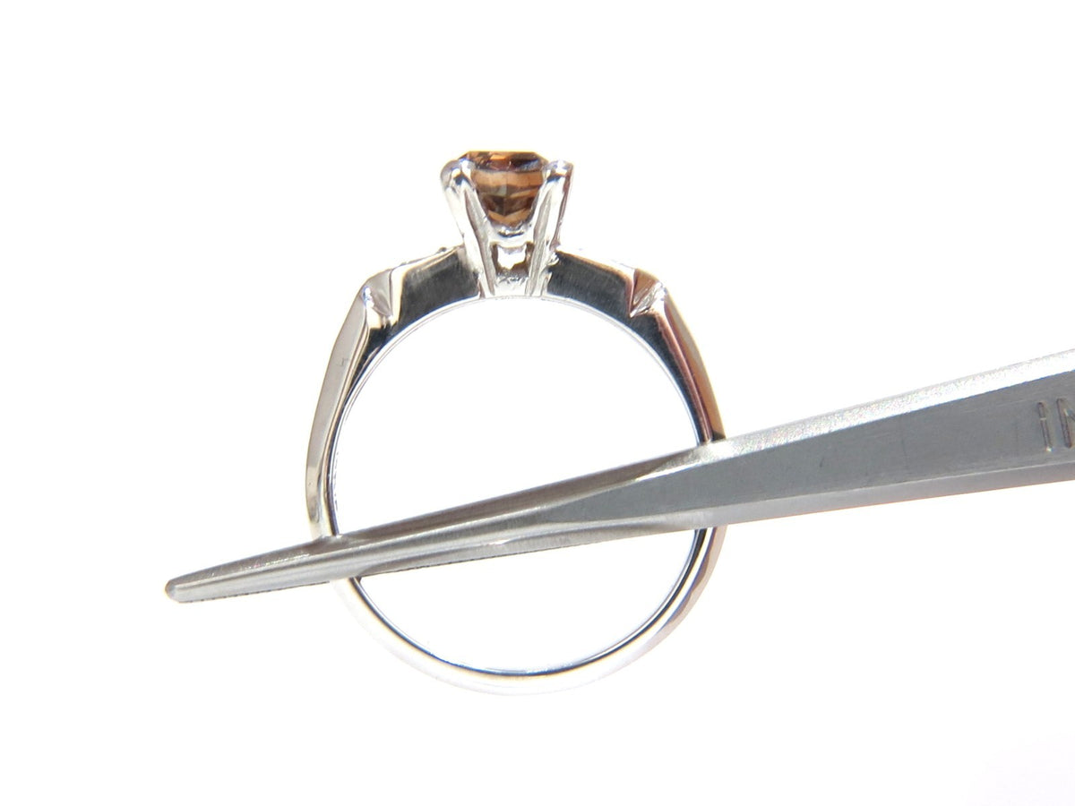 1.12ct natural fancy bright orange brown diamond ring platinum *v