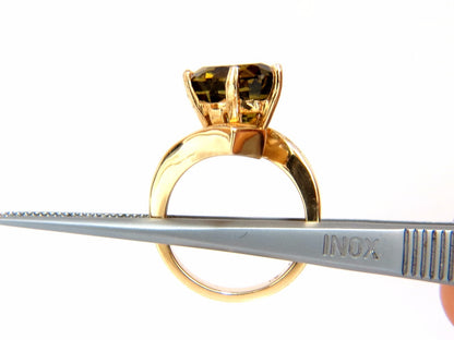 GIA Certified 8.92ct Natural Chrysoberyl Diamonds Bypass Ring 14kt*v