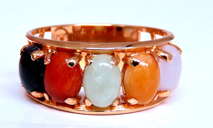 Cabochon Variety Jade Ring 14kt Gold *v