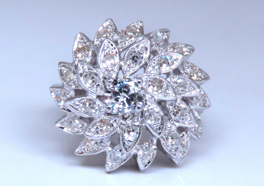 1.10ct natural diamonds cluster circular dome ring 14kt 12427 *v