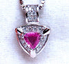 .76ct natural Trillion shaped sapphire diamonds pendant 14kt