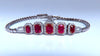 3.33ct natural ruby diamonds bracelet 14kt Gold Five Stage