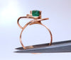 1.34ct Natural Emerald Diamond Ring 14kt Gold Bow