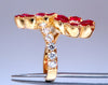 5.20ct Natural Ruby Diamonds Flower Cluster Ring 18kt yellow gold