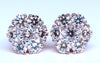 2.48ct. natural round diamond cluster earrings 14kt gold flower
