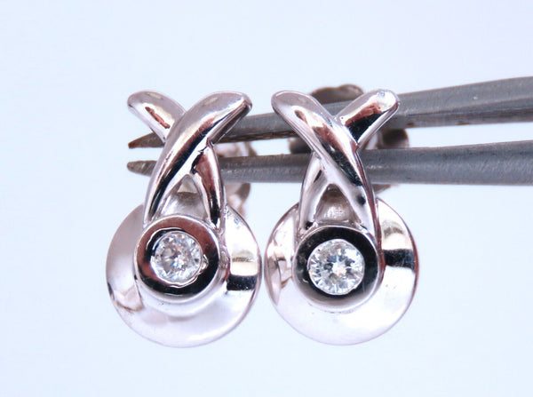 .10ct Natural diamond earrings 14kt white gold