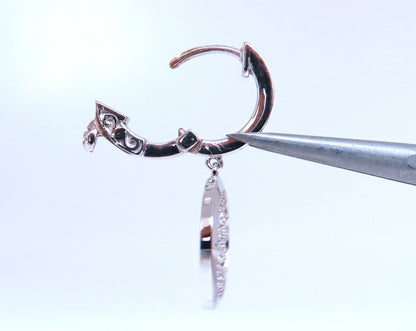 1.50ct natural diamonds dangle earrings 14kt circle dangles