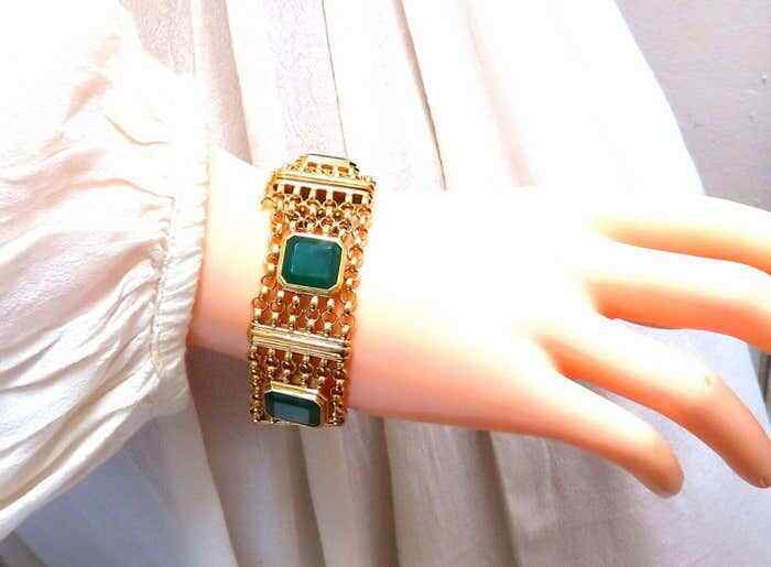 GIA Certified Vintage Emerald Bracelet 60ct 18kt Gold