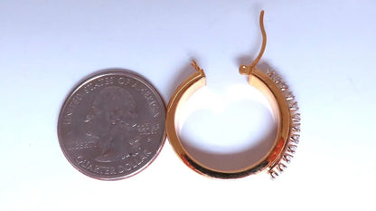 14kt gold zircon hoop lever earrings