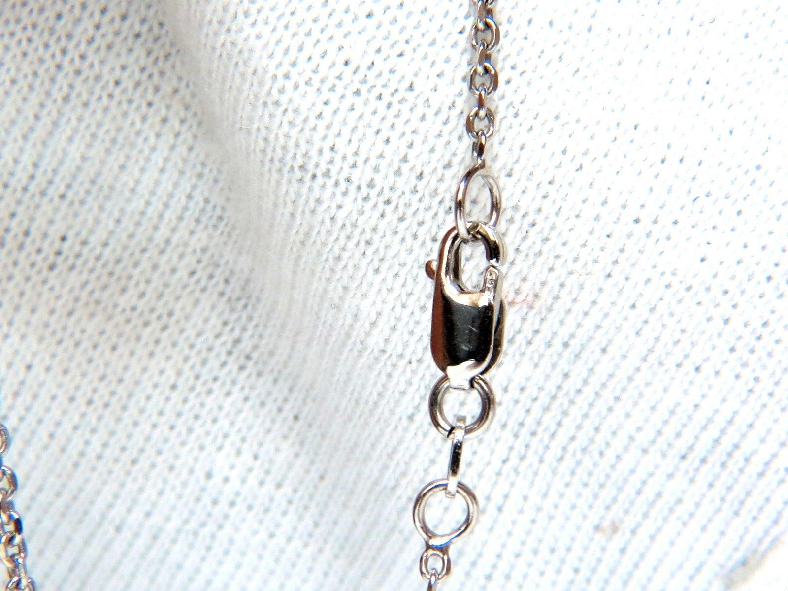 3.26CT ENHANCED FANCY COLOR GREEN DIAMOND NECKLACE SIDE TRILLIANTS 14KT 10035