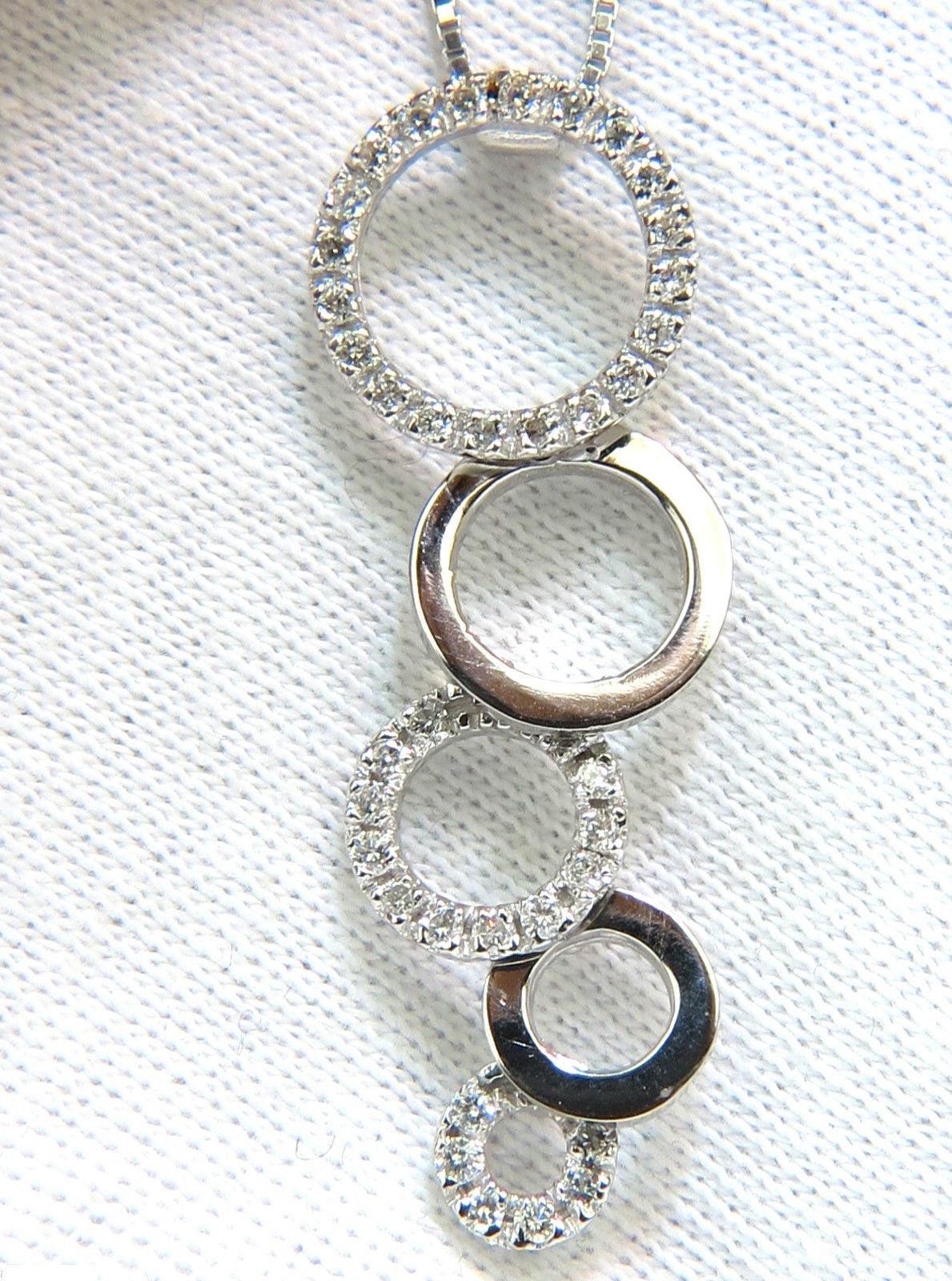 .60CT CIRCLE DANGLES BUBBLES NATURAL DIAMONDS PENDANT F/VS 14KT 10041