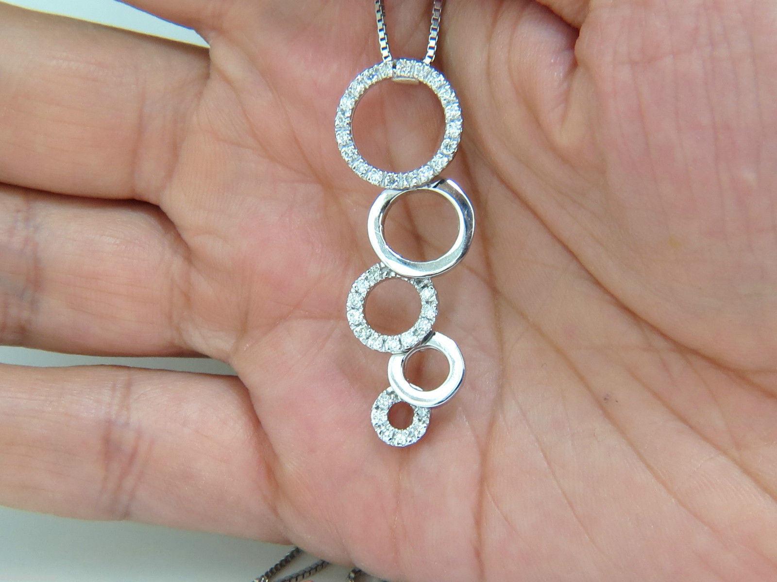 .60CT CIRCLE DANGLES BUBBLES NATURAL DIAMONDS PENDANT F/VS 14KT 10041