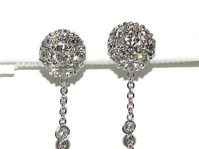 15M BLACK WHITE SOUTH SEA & TAHITIAN PEARL DIAMOND EARRINGS CLUSTER 10036