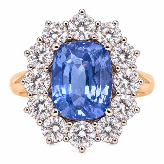 GIA Certified Natural 8.05ct Burma No Heat Sapphire Ring 18kt 95548
