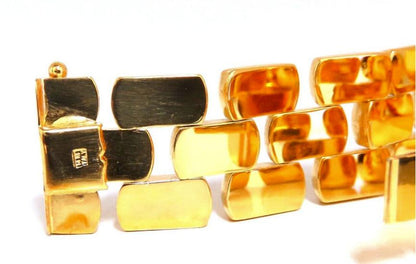 14kt Gold Panther Form Wide Link Gold Bracelet 37.8gm 12338 *v